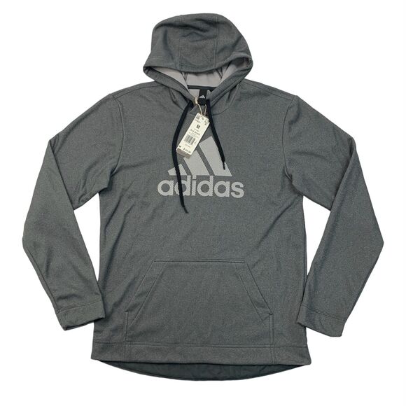 Adidas Sweatshirt Mens M Medium Grey Sport Big Boss Hoodie AeroReady Pullover - Picture 1 of 13